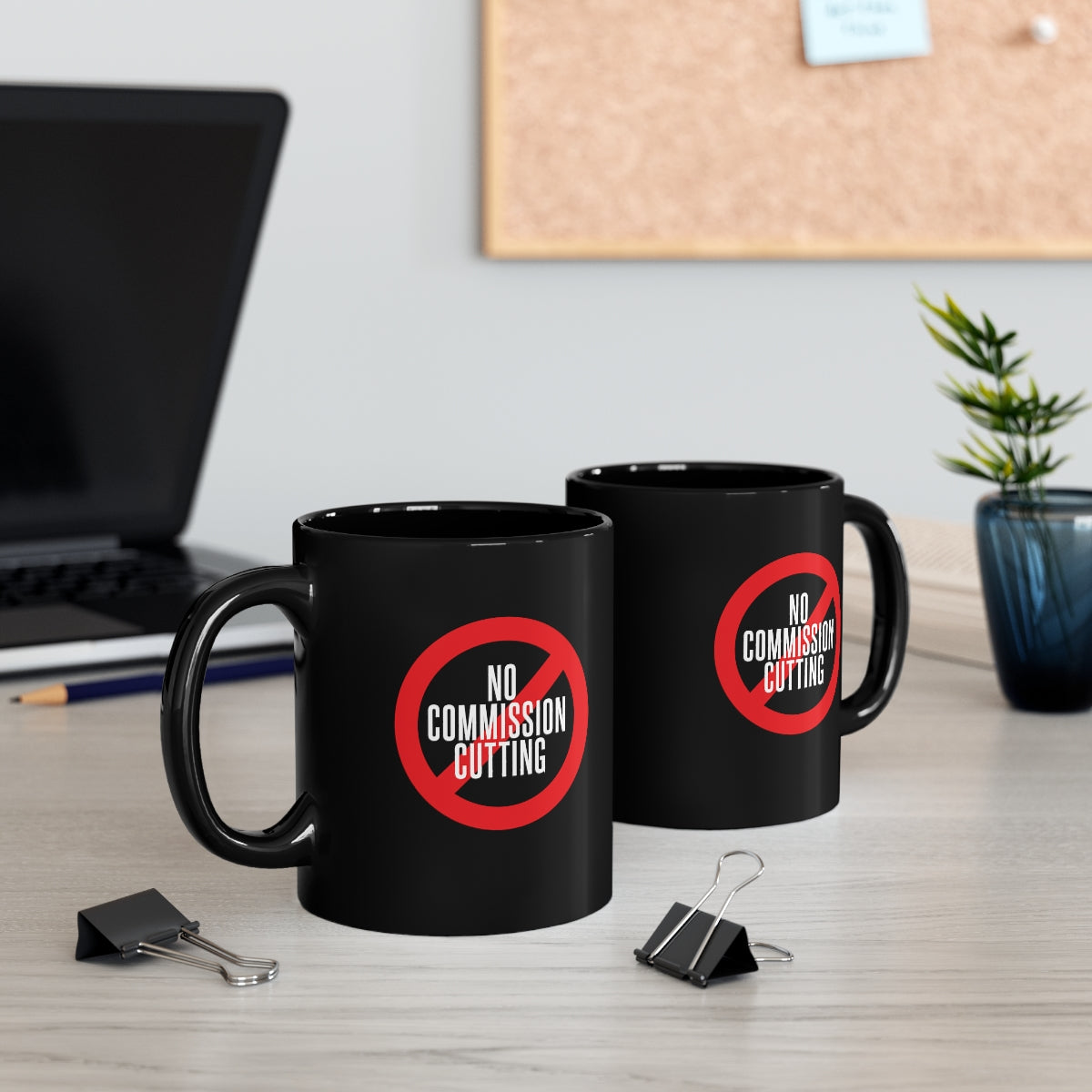 No Commission Cutting 11oz Black Coffee Mug