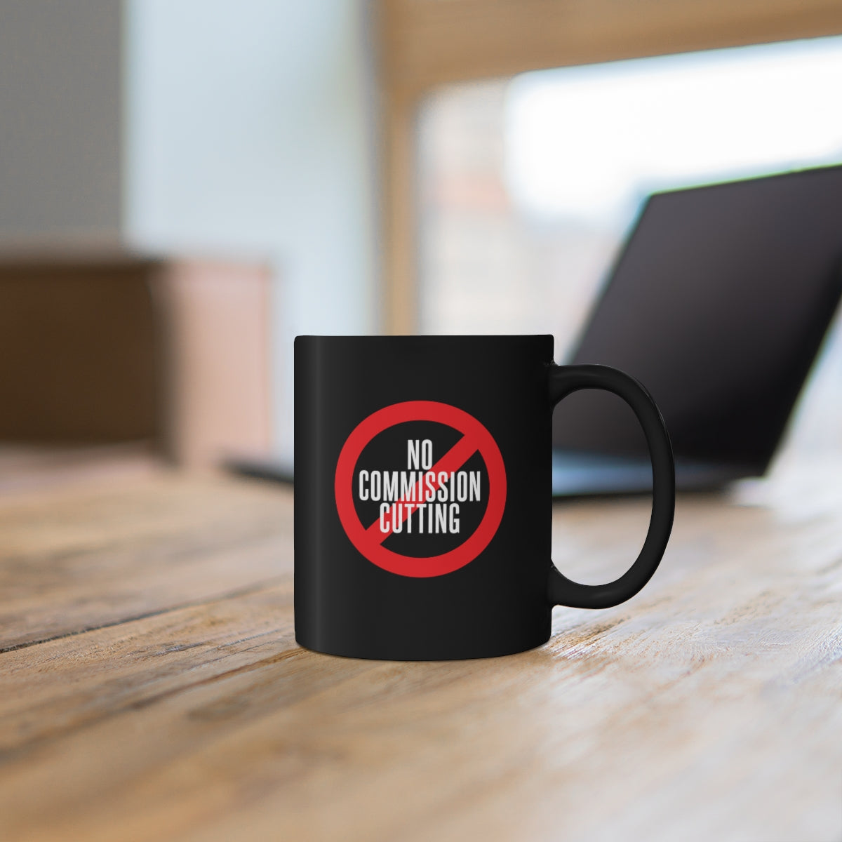 No Commission Cutting 11oz Black Coffee Mug