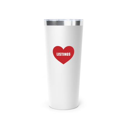 Listing Love Copper Vacuum Insulated Tumbler, 22oz White