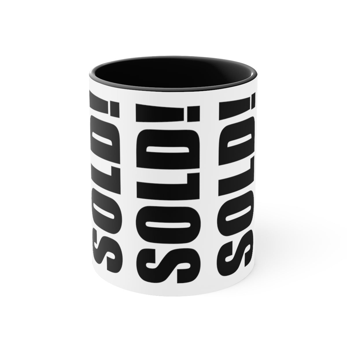 SOLD! SOLD! SOLD! 11oz White with Black Accent Coffee Mug