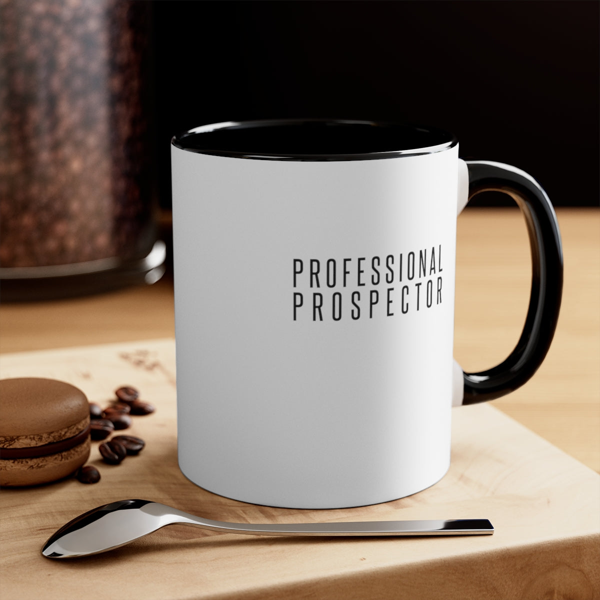 Professional Prospector 11oz White with Black Accent Coffee Mug
