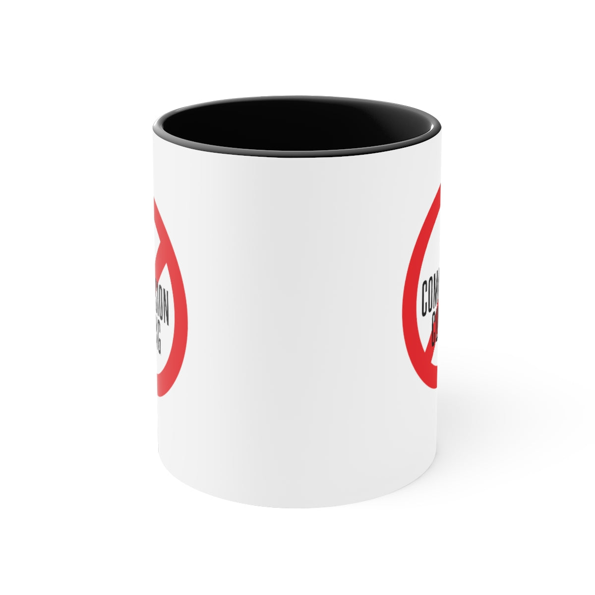 No Commission Cutting 11oz White with Red Accent Coffee Mug