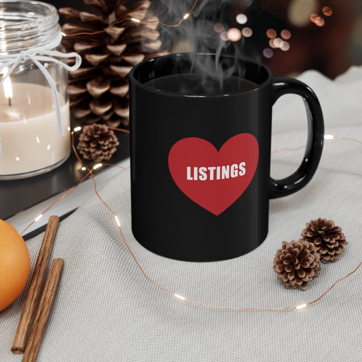 I Heart Listings Classic 11oz Black Coffee Mug