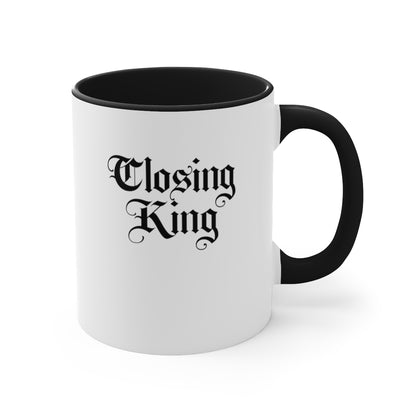 Closing King 11oz White with Black Accent Coffee Mug