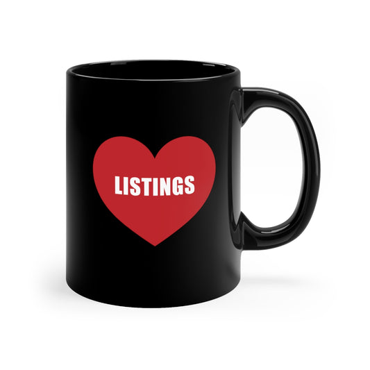 I Heart Listings Classic 11oz Black Coffee Mug