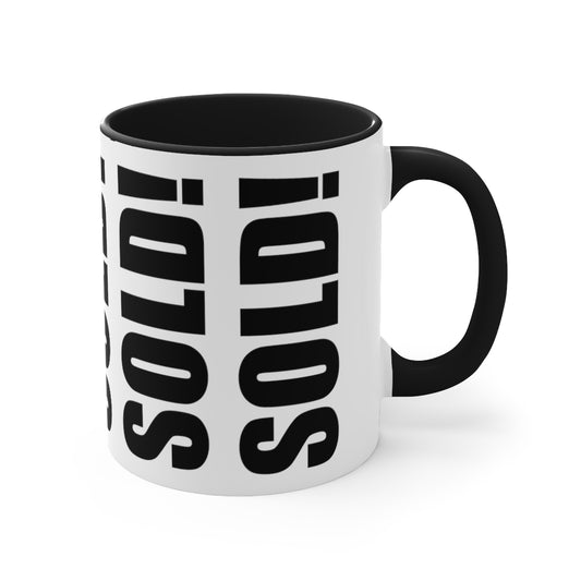 SOLD! SOLD! SOLD! 11oz White with Black Accent Coffee Mug