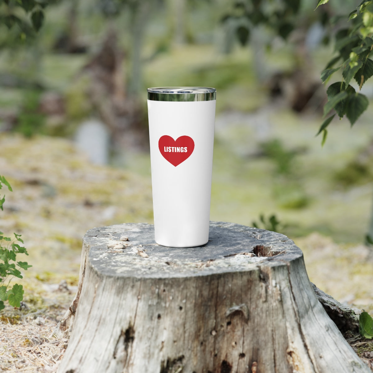 Listing Love Copper Vacuum Insulated Tumbler, 22oz White