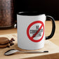 No Commission Cutting 11oz White with Red Accent Coffee Mug