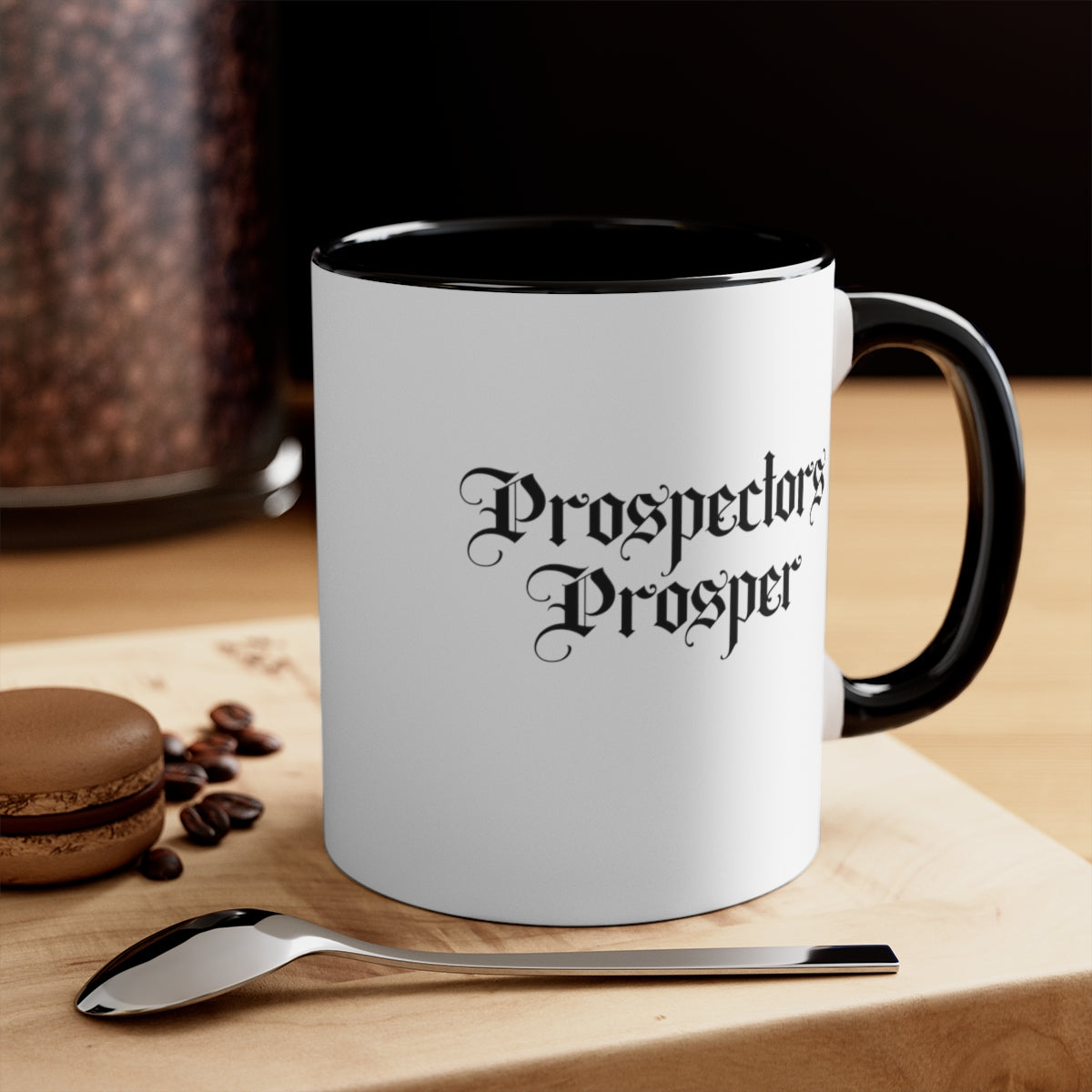 Prospectors Prosper 11oz White with Black Accent Coffee Mug
